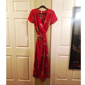 Floral Maxi Wrap Dress